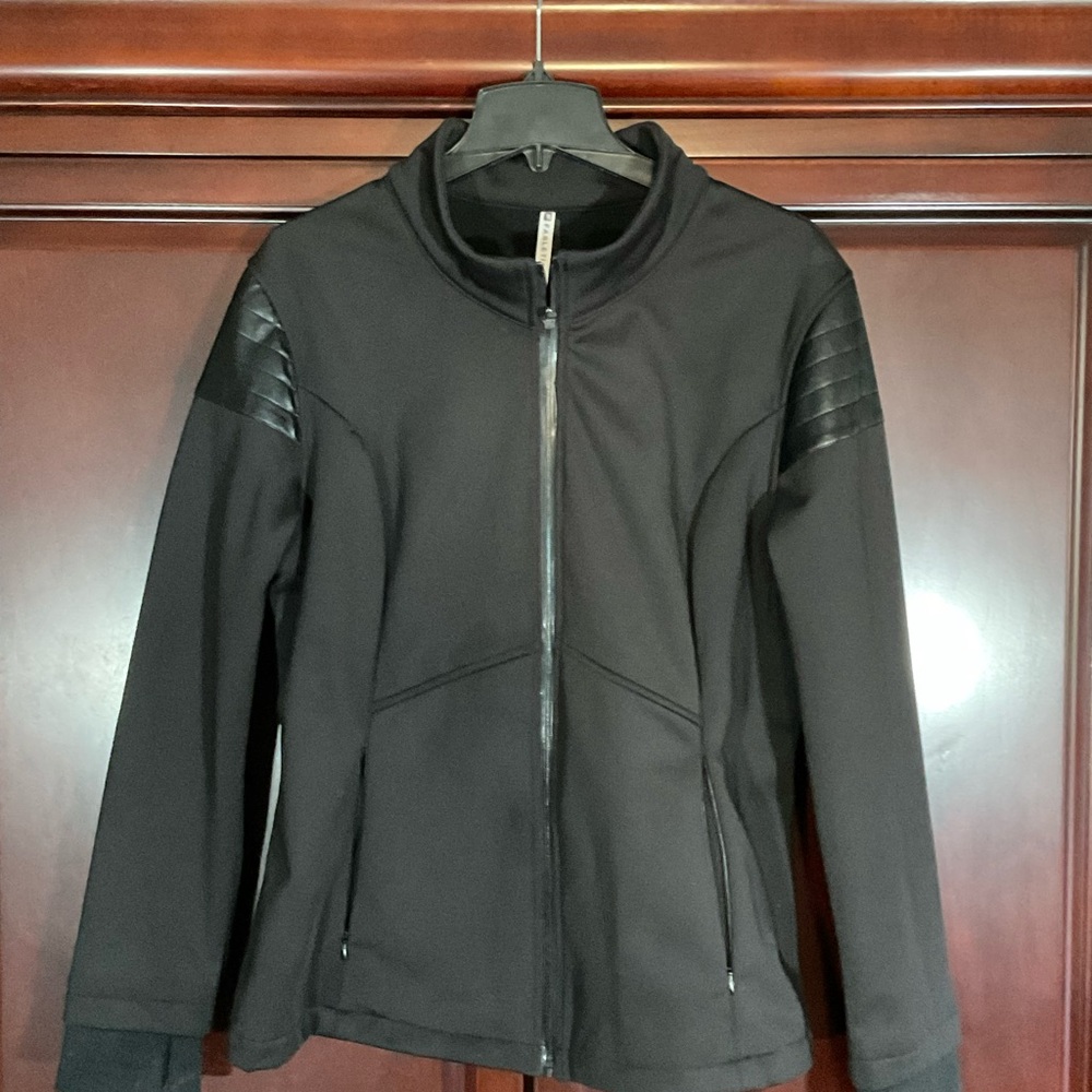 Fabletics Black Quilted Bomber Jacket